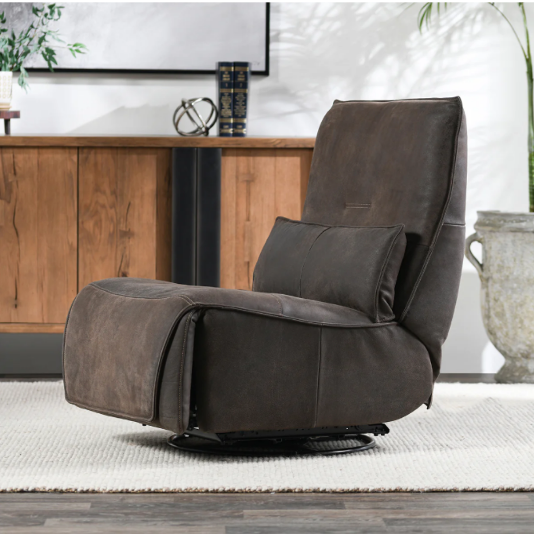 Vega Leather Power Swivel Recliner