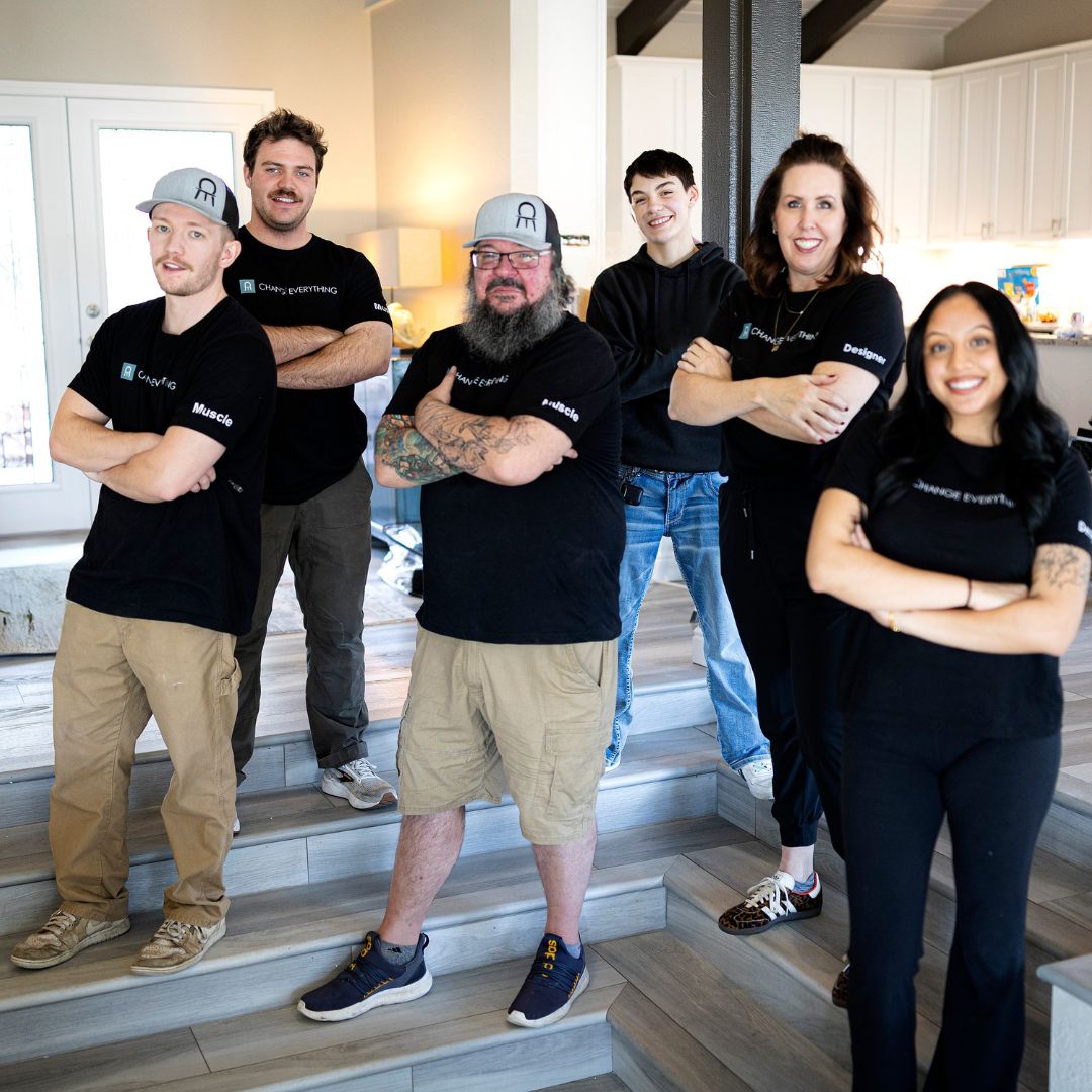 The Change Everything design and delivery team at an in-home furnishing and decorating project.
