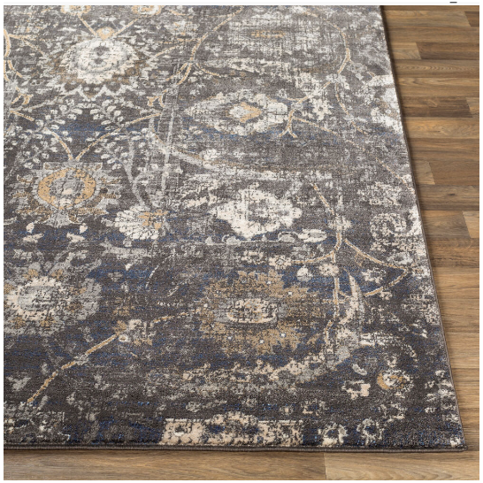 Midnight Bloom Machine Woven Rug