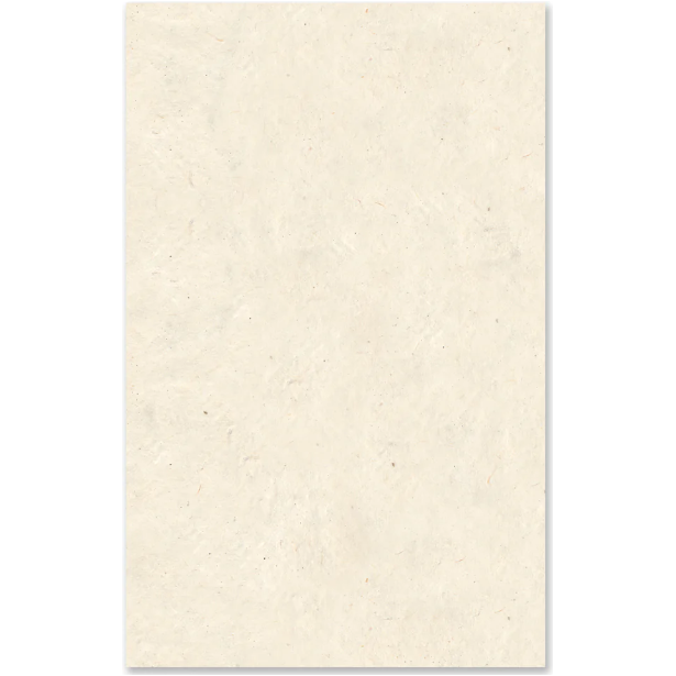 The Grand, Custom sheet is in a light beige shade, featuring a textured finish with subtle fibers and specks throughout. The surface has a slightly uneven texture that offers a handmade feel, making it an excellent choice for order notes or artistic projects. With its vertical orientation and clean, straight edges, it's perfectly suited for capturing images through art or writing.