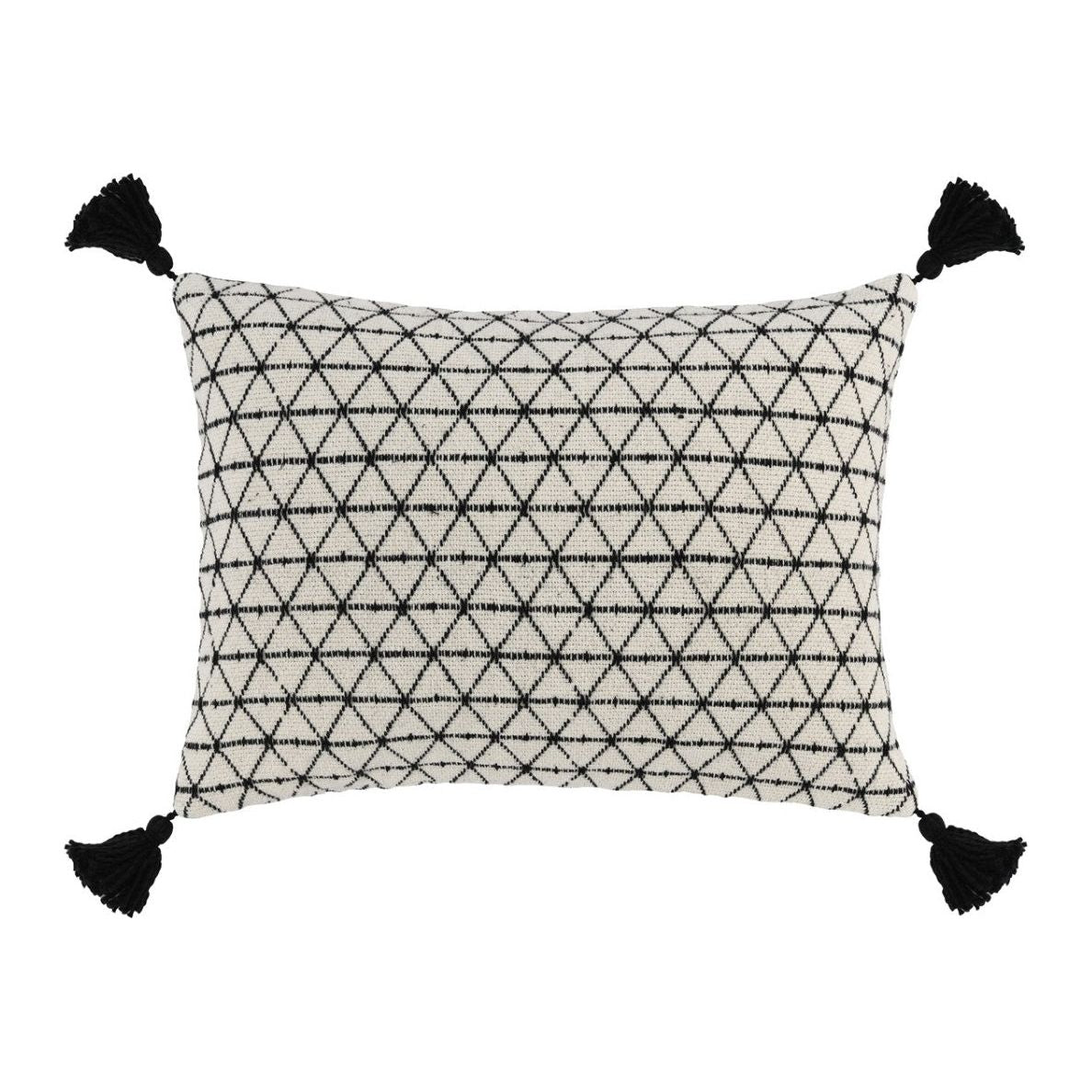 Ivory/Black Throw Pillow (14x20)