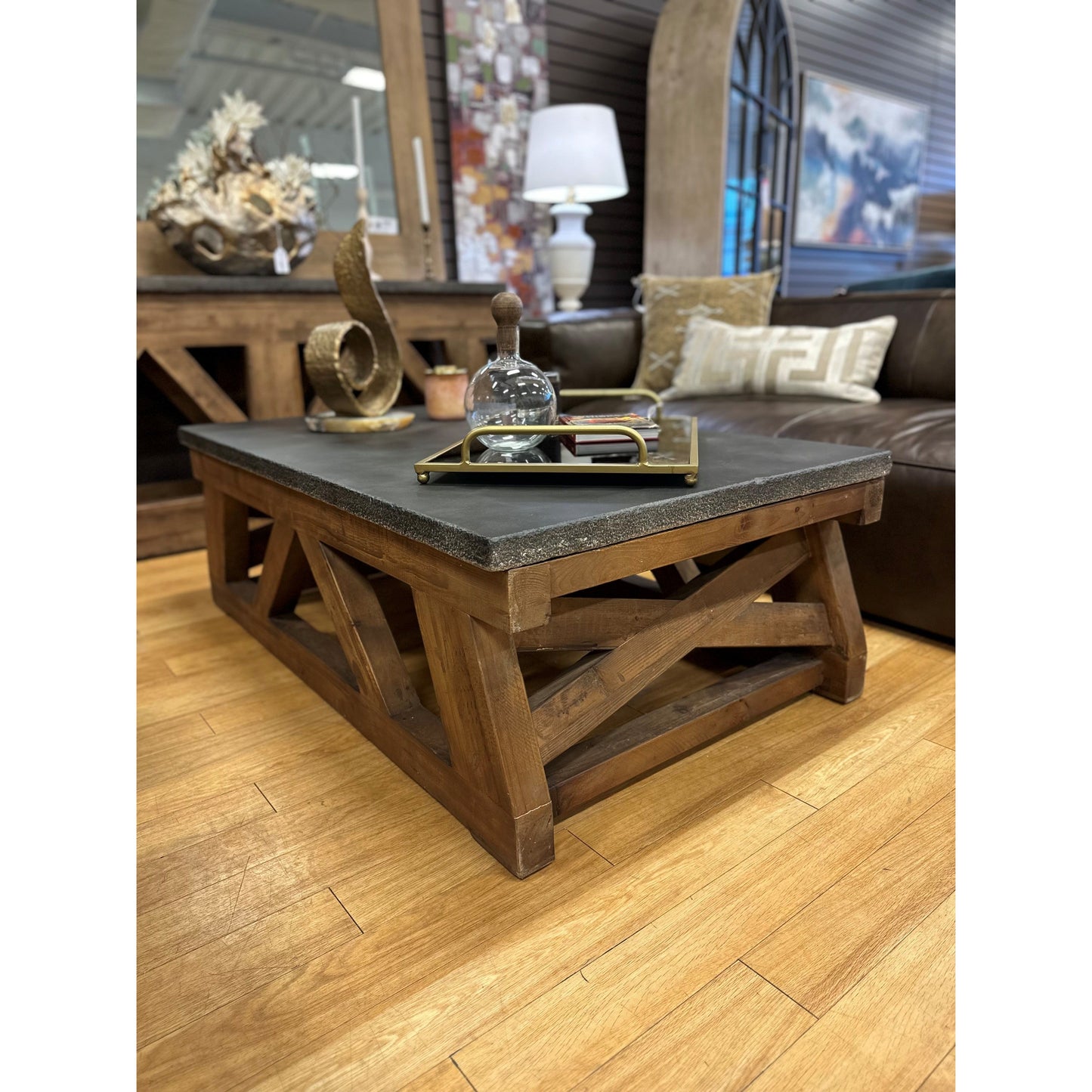 Wood/Stone Coffee Table