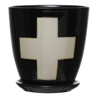 Black/White Cross Pot
