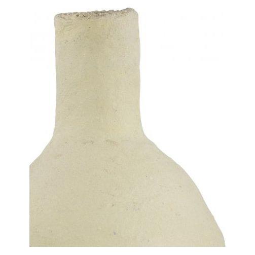 Close-up of the upper portion of the Paper Mache Vase with a narrow, slightly uneven neck and rounded shoulder against a plain white background. Its rough, matte texture is ideal for neutral home decor.